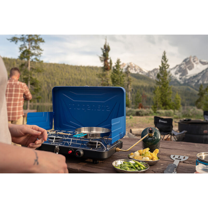 Stansport 2-Burner Propane Stove with Drip Pan and Piezo Igniter image number 9