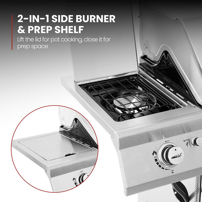 Royal Gourmet GA Series 6-Burner Gas Grill with Sear Burner and Side Burner image number 12