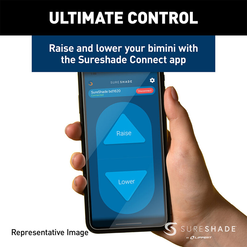 SureShade Pontoon Power Bimini Top, Black Frame image number 5