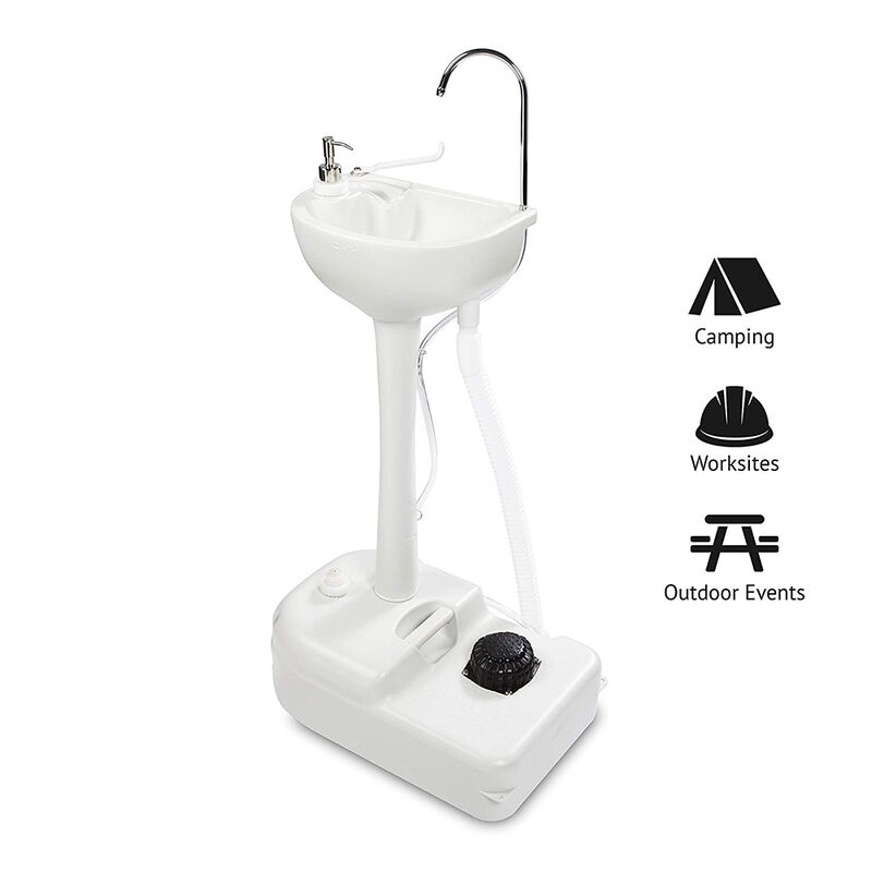 Outdoor 5 Gallon Portable Sink with Foot Pump and Soap Dispenser image number 1