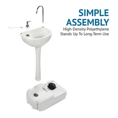 Outdoor 5 Gallon Portable Sink with Foot Pump and Soap Dispenser