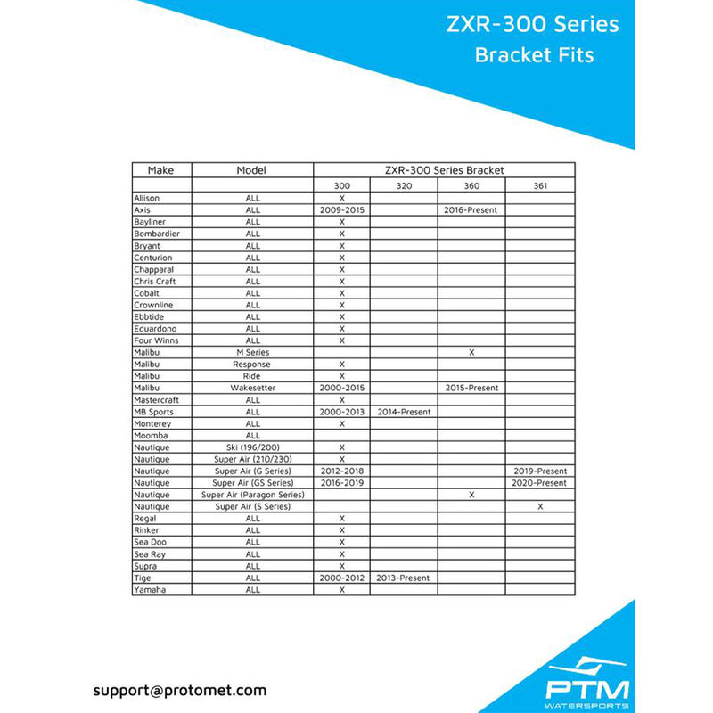 PTM Watersports ZXR-300 Pivoting Mirror Bracket, Fits TaylorMade Windshields, Electrobrite Silver image number 5