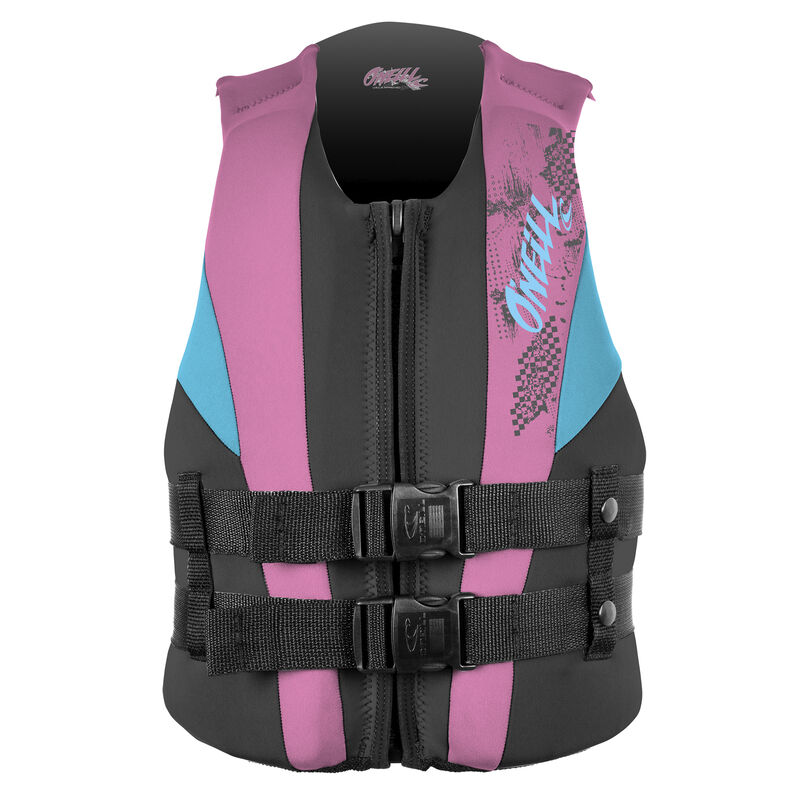 O'Neill Youth Reactor Life Jacket - Turquoise/Pink image number 1