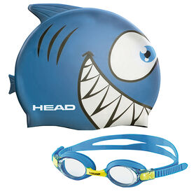 Head Meteor Kid's Goggles And Swim Cap Set - Blue