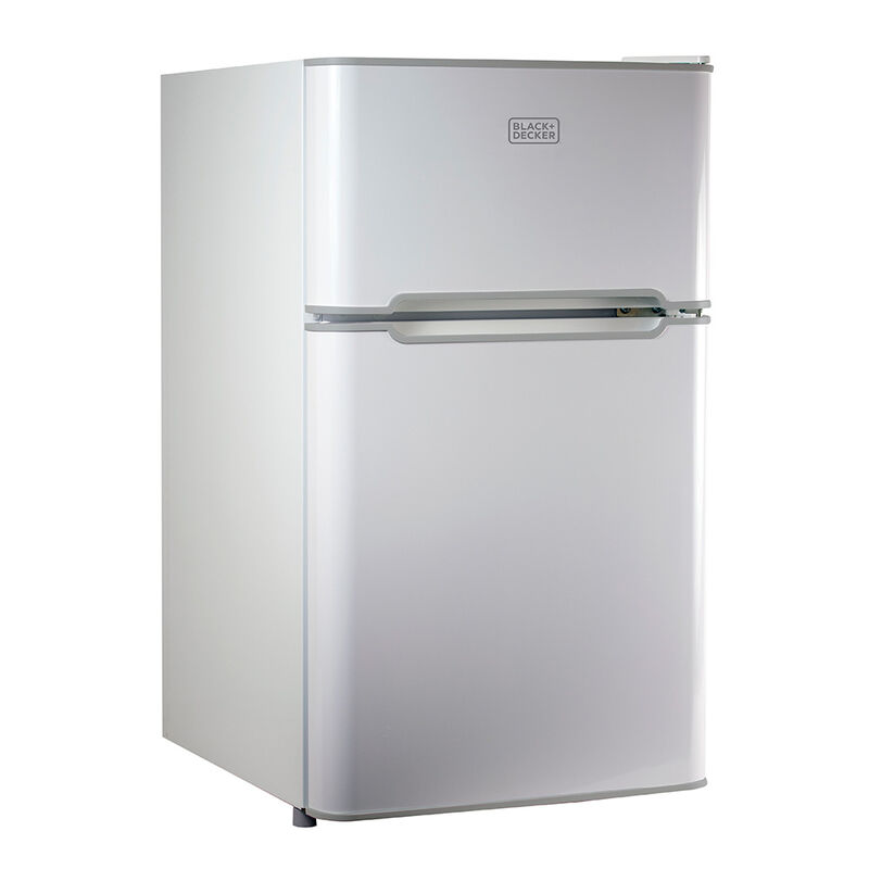 Black+Decker 3.1 cu. ft. 2-Door Mini Fridge with Freezer, White image number 2