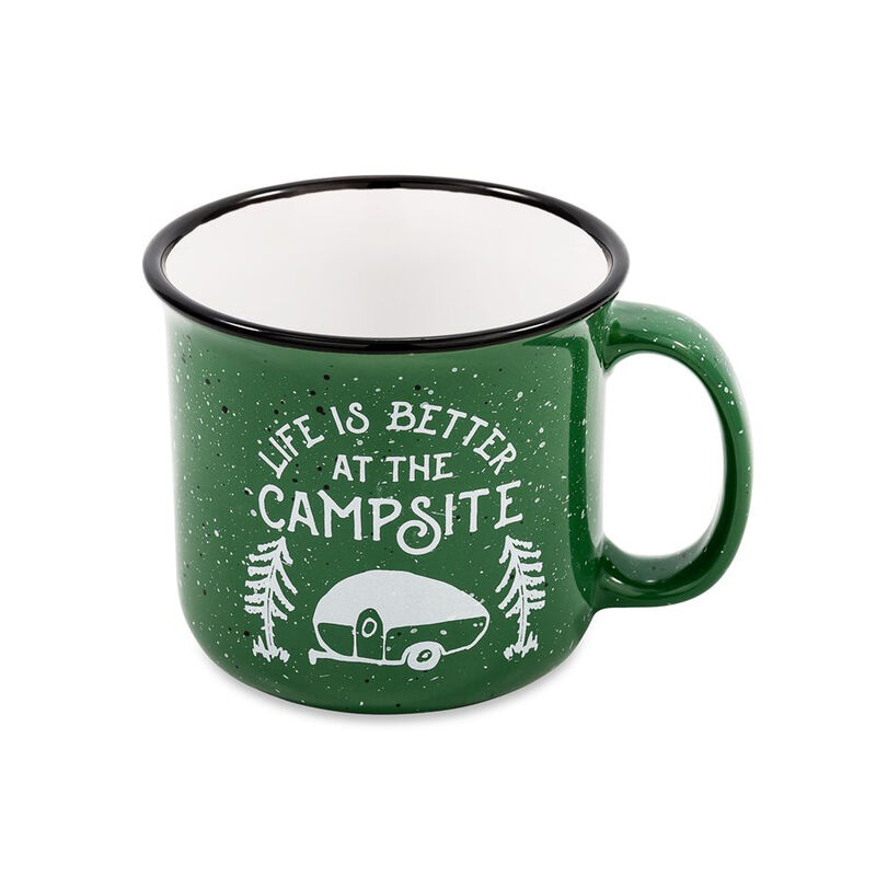 Camco Life is Better at the Campsite Speckled Mug, Green image number 1