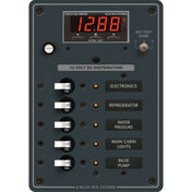 Blue Sea 12/24V DC Branch Circuit Breaker Panel, 5 Position w/Digital Multimeter
