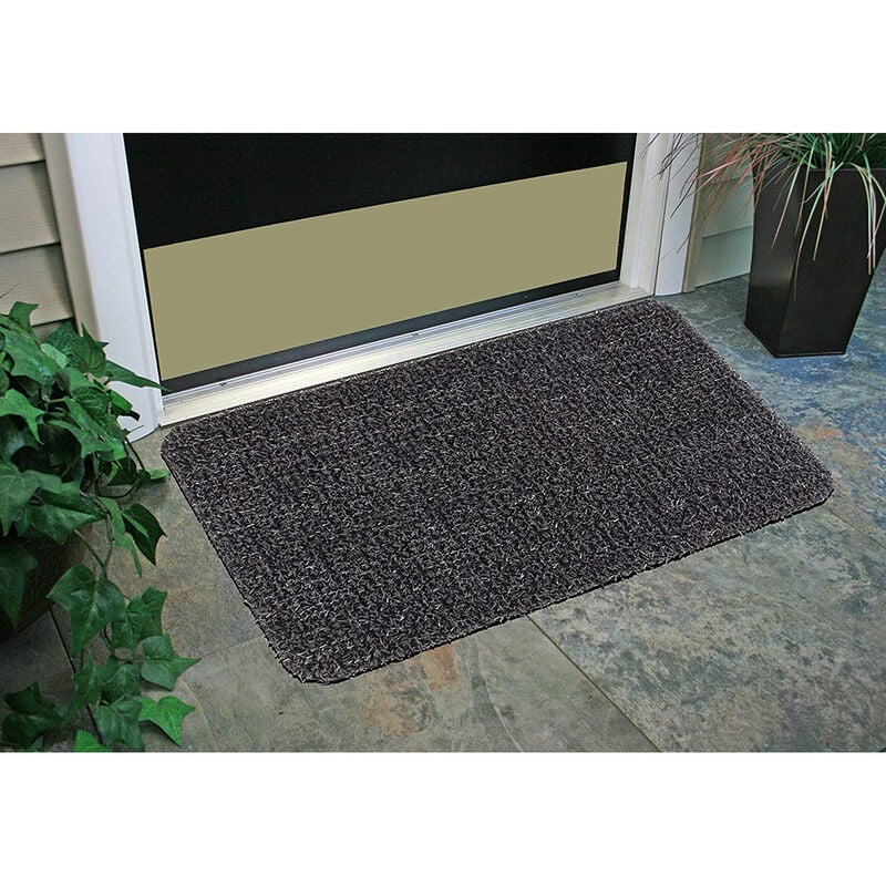 GrassWorx Clean Machine Flair Doormat, 18" x 30", Flint image number 2