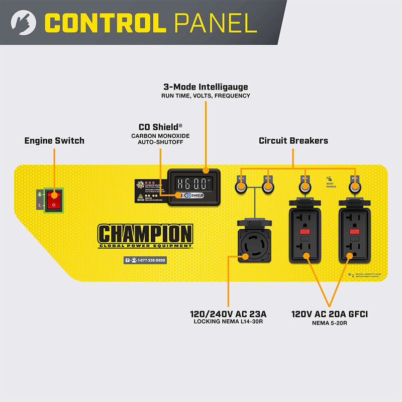 Champion 5500-Watt Portable Generator with CO Shield image number 8