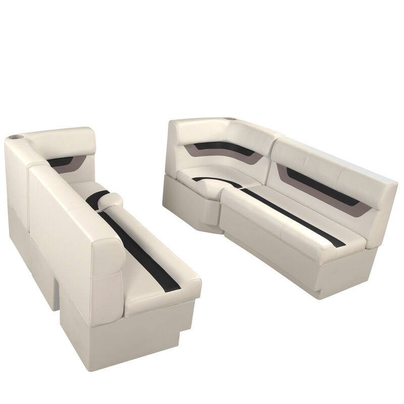Designer Pontoon Furniture - 61" Front Seat Package, Platinum/Black/Mocha image number 1