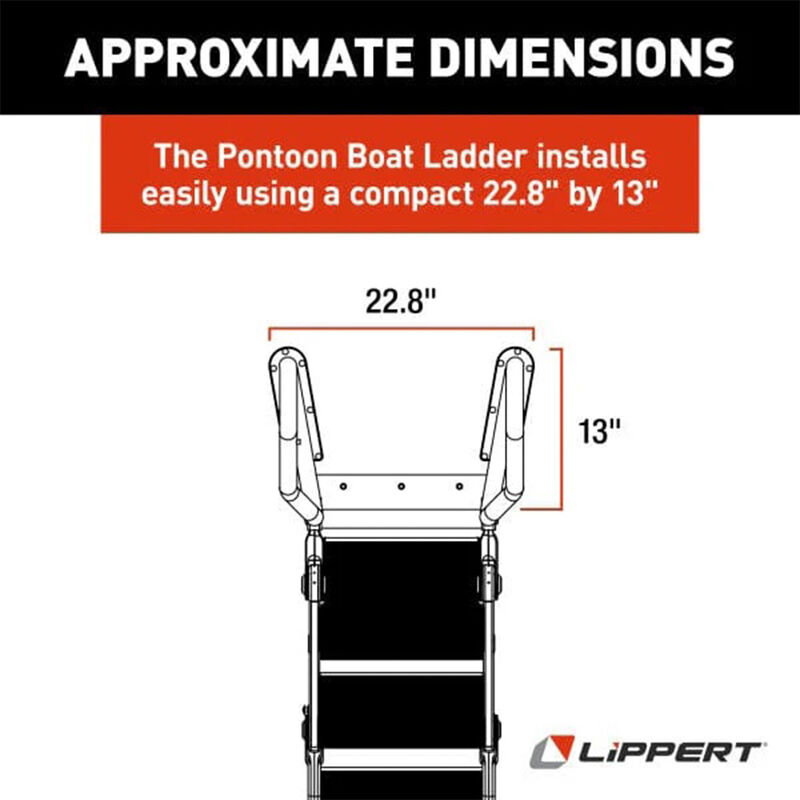 Lippert SureStep Free-Fit Pontoon Ladder, Stainless Steel Handrails image number 9