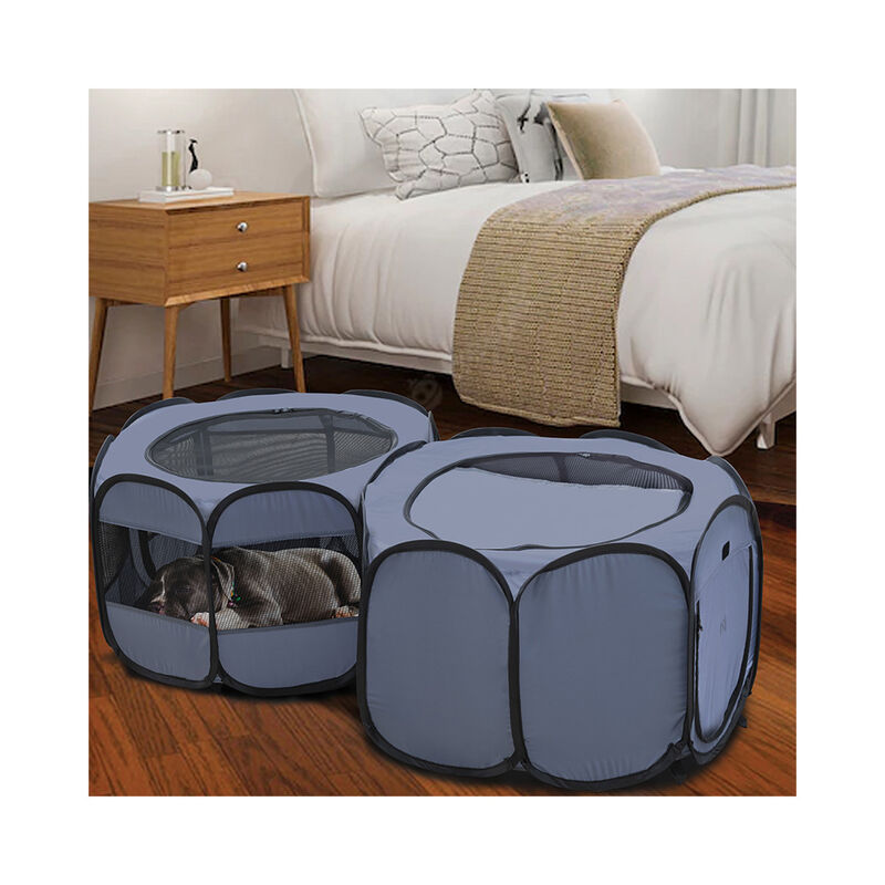EighteenTek Double Room Pop-Up Pet Playpen, Small image number 6