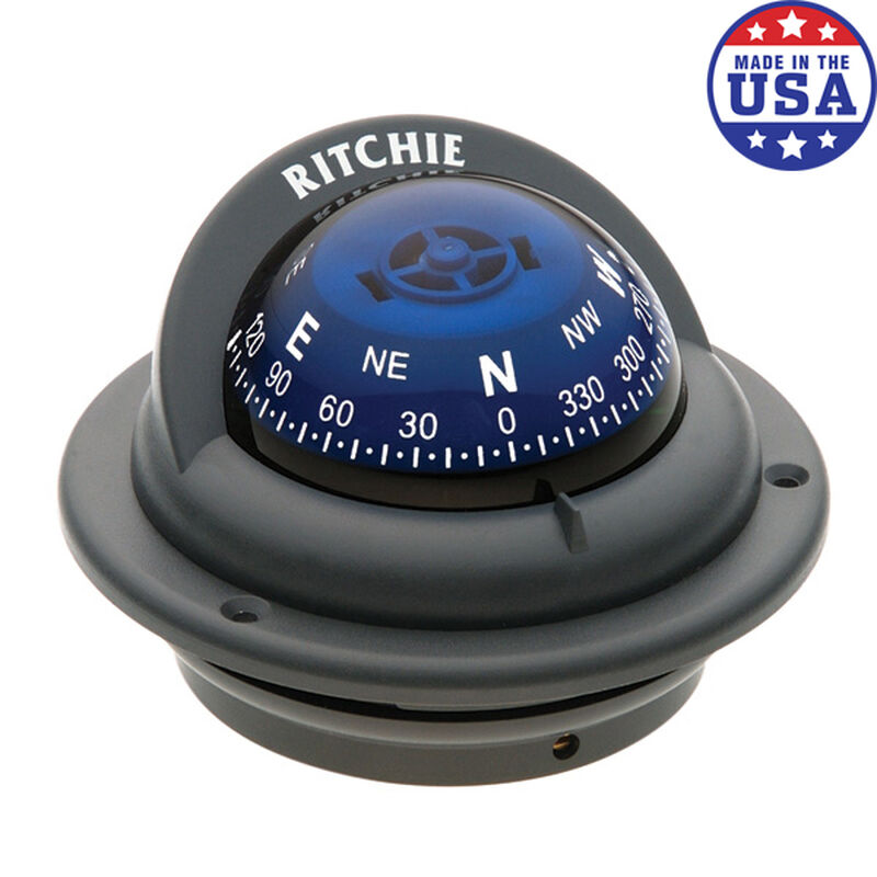 Ritchie Trek Flush-Mount Compass With Blue Dial image number 1