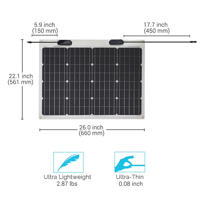 Renogy 50-Watt 12V Flexible Monocrystalline Solar Panel image number 2