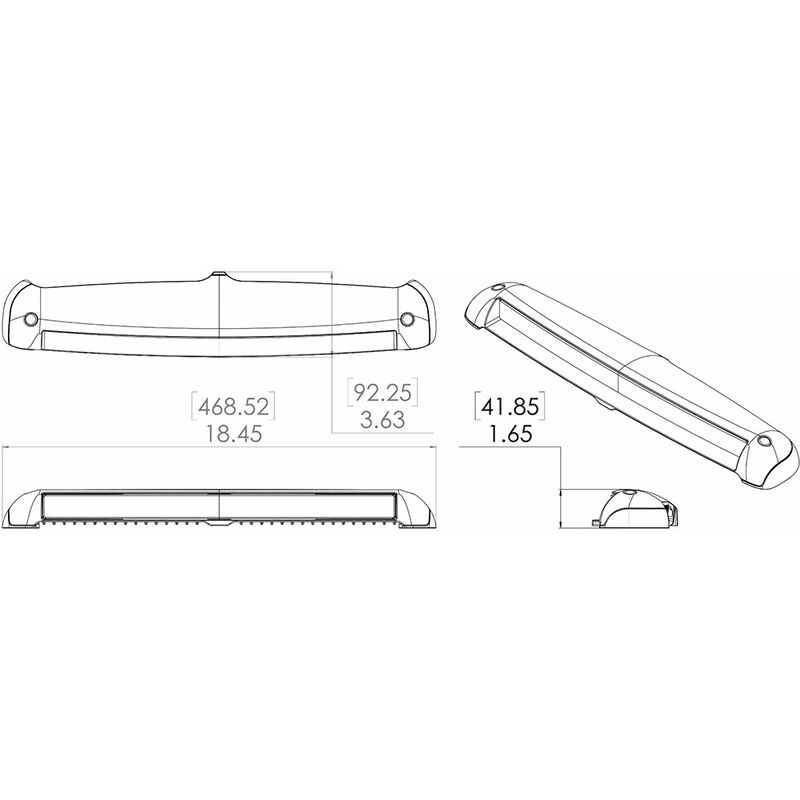Lumitec Razor Light Bar - Flood - White Housing w/ Inverted Logo Flush Mount image number 2