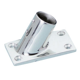 Whitecap Rectangular Base Rail Fitting, Stainless Steel 60&deg;