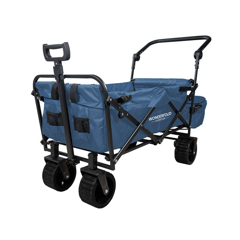 Wonderfold Outdoor S3 Push & Pull Folding Wagon w/ Insulated Bag | Blue image number 1
