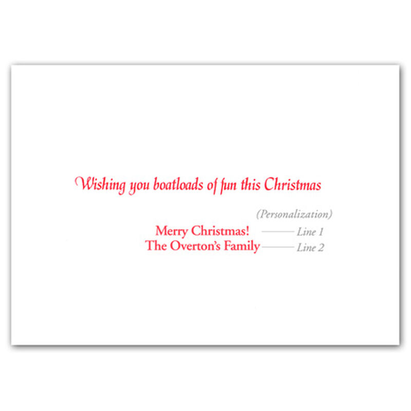 Kersten Brothers Personalized Speed Boat Santa Christmas Cards Overton's