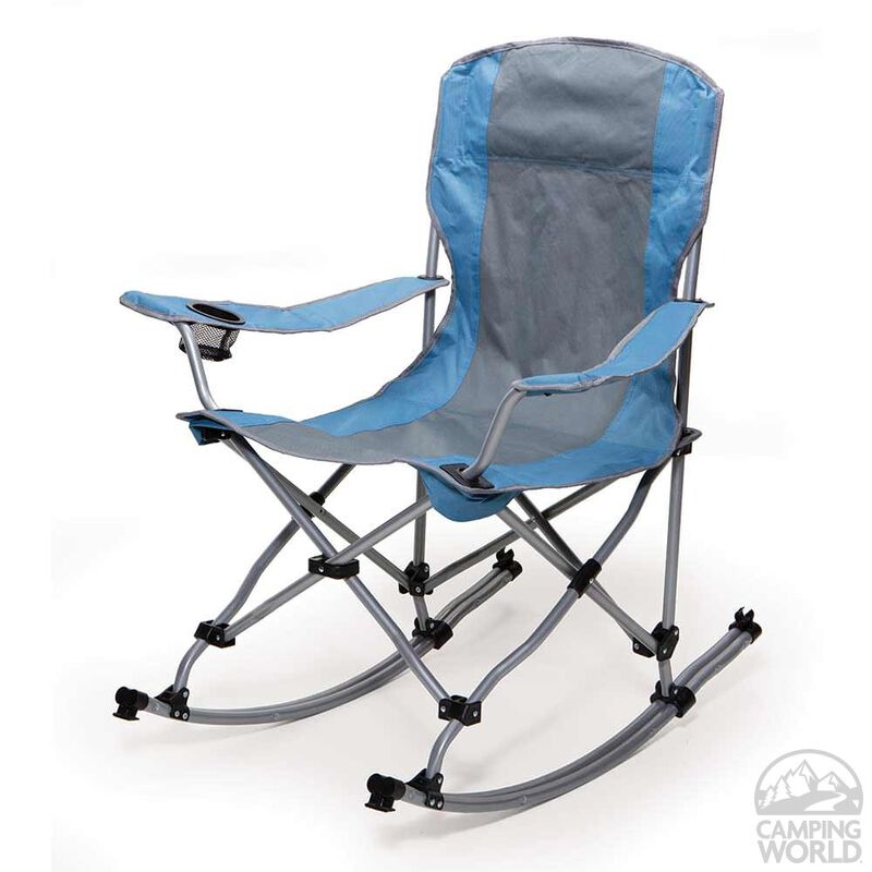 Rocking Bag Chair, Blue and Gray image number 2