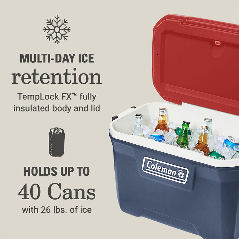Coleman Classic Series 52-Quart Hard Cooler, Red/White/Blue image number 2