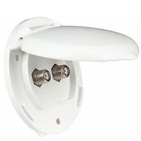 TV Cable Plate - Double, Polar White