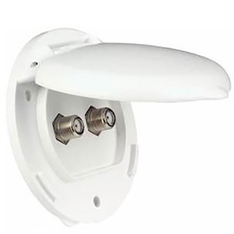 TV Cable Plate - Double, Polar White image number 1