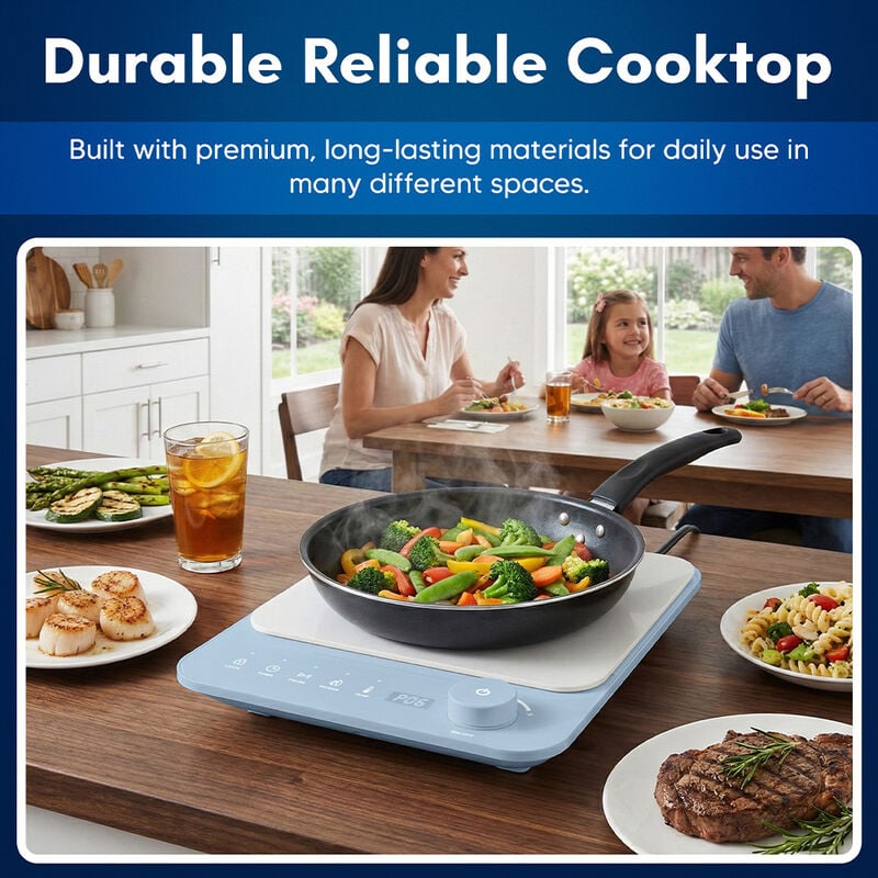 Elite Gourmet SlimStore Induction Cooktop, Blue image number 3