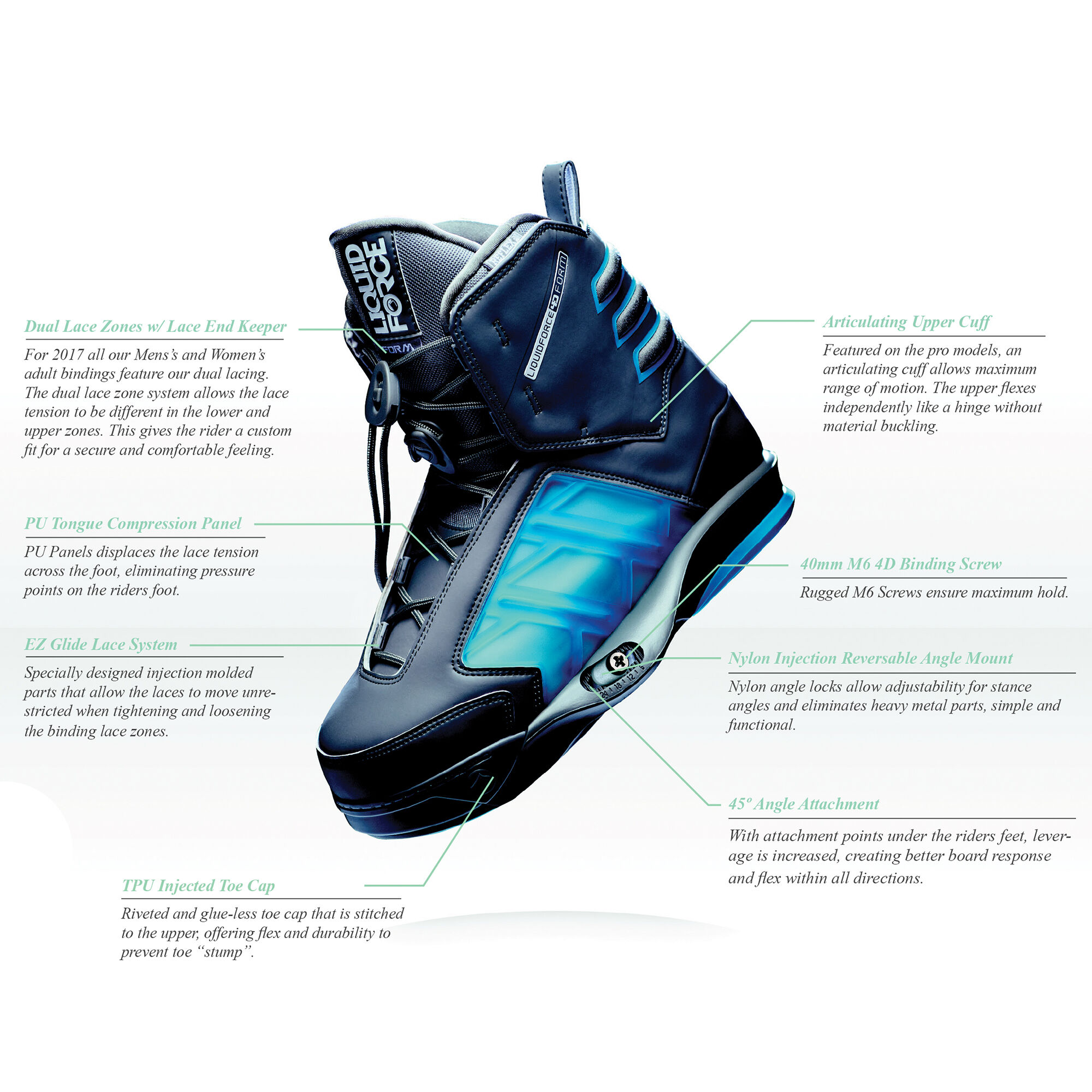 Liquid Force Flex 4D Wakeboard Bindings