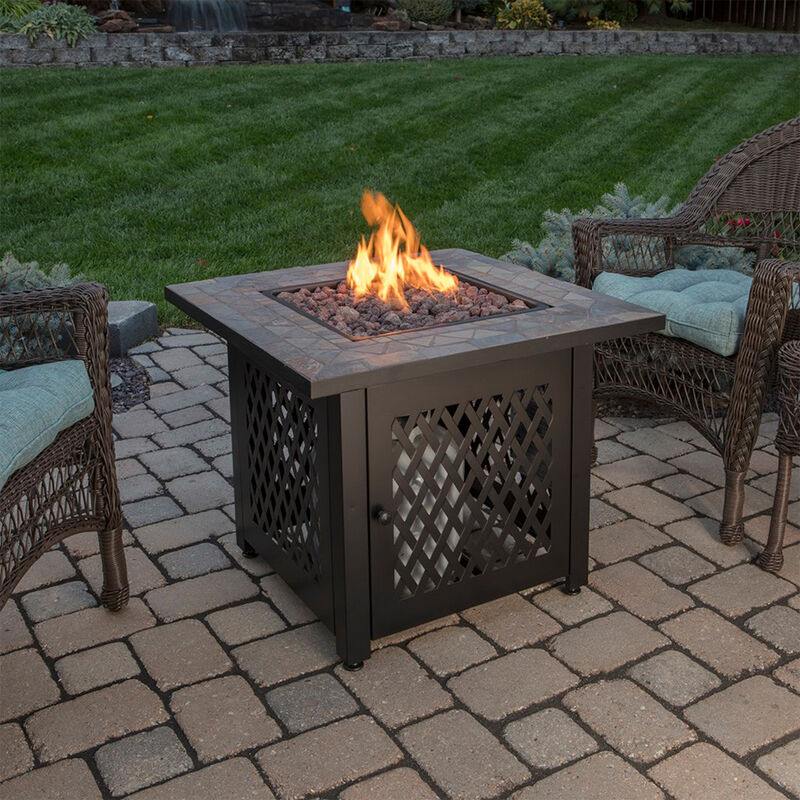 Endless Summer LP Gas Outdoor Fire Pit with Slate Tile Mantel image number 2