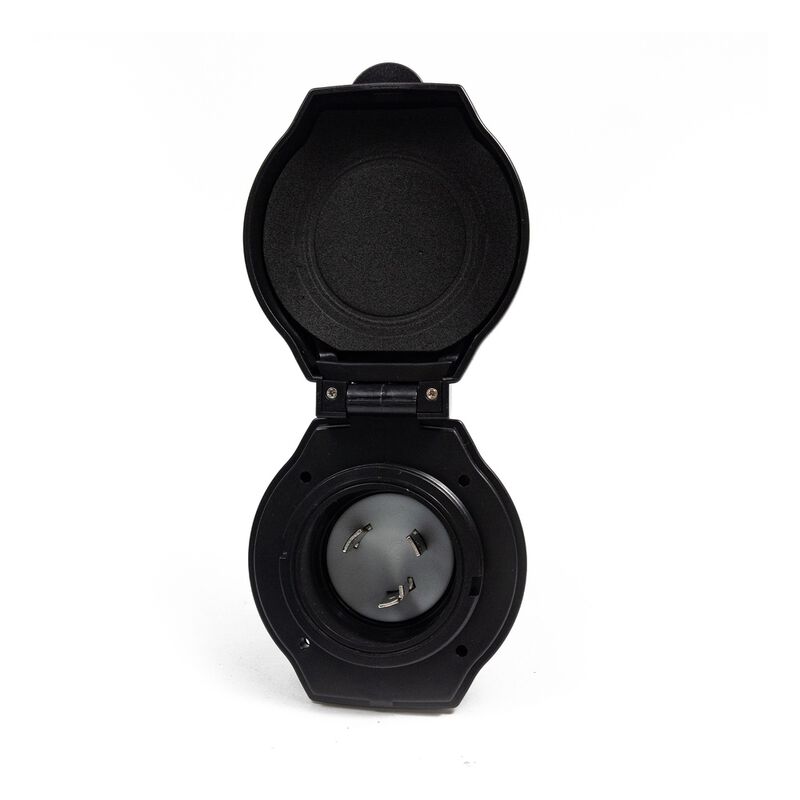 Electric World 30A Black RV Inlet with LED image number 2