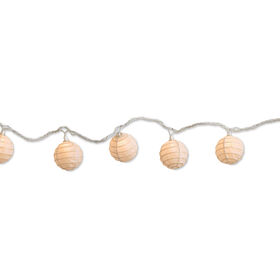 White Paper Ball String Lights, 10 Mini Lights, 94&rdquo; White Cord 