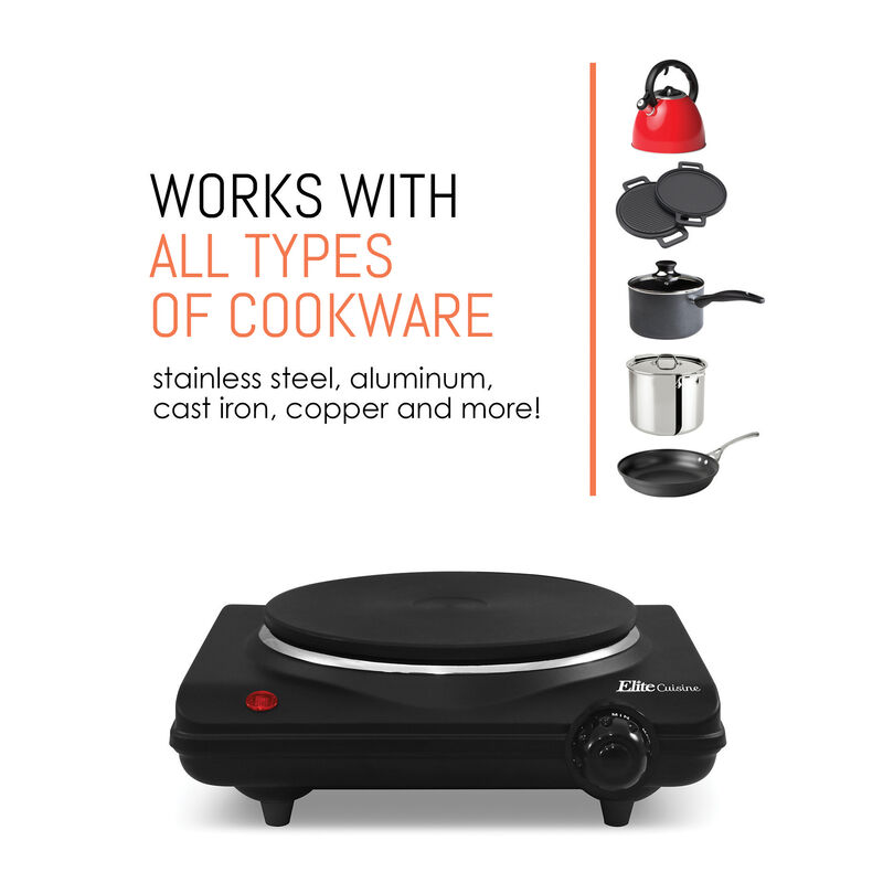 Elite Cuisine Electric Single Buffet Burner  image number 2