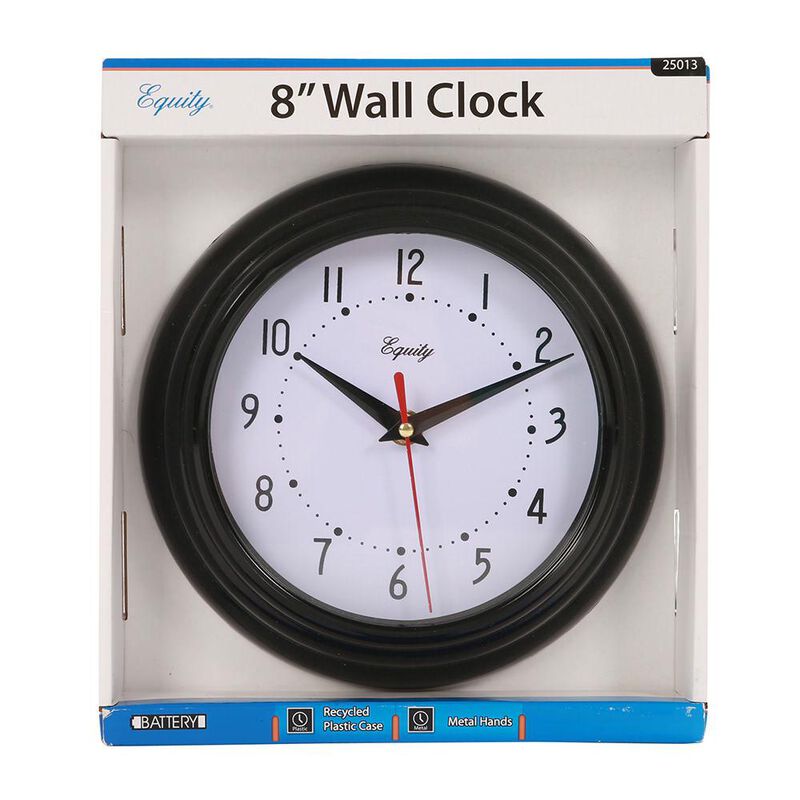 Black Wall Clock, 8&quot; image number 2