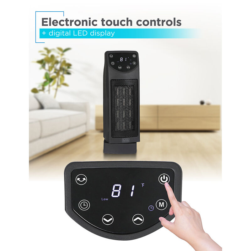 Black+Decker 1500W Oscillating Ceramic Electric Heater image number 2