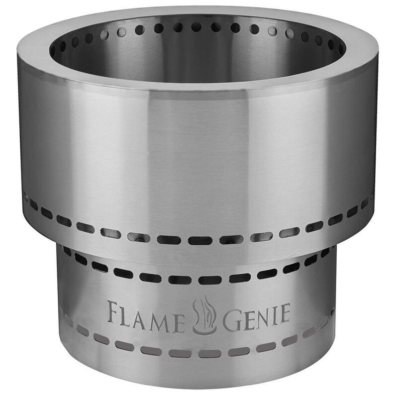 Flame Genie Inferno Wood Pellet Fire Pit with Tote, Stainless Steel image number 1