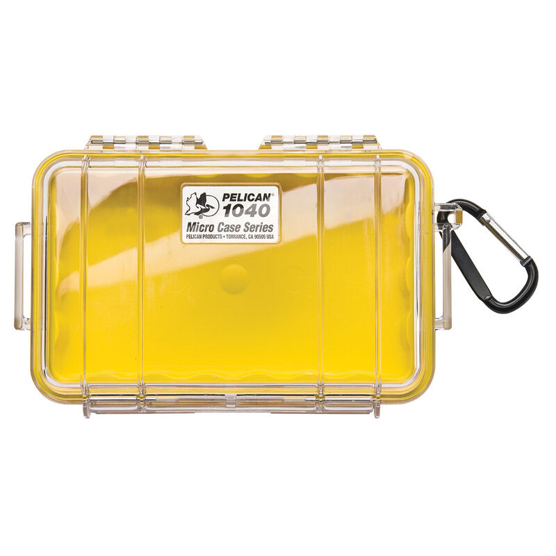 Pelican 1040 Micro Case With Carabiner, Yellow/Clear Lid image number 1