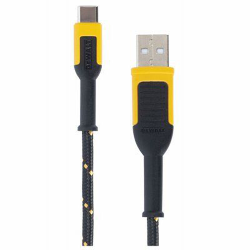 Dewalt 6' Reinforced USB-A To USB-C Charging Cable image number 1