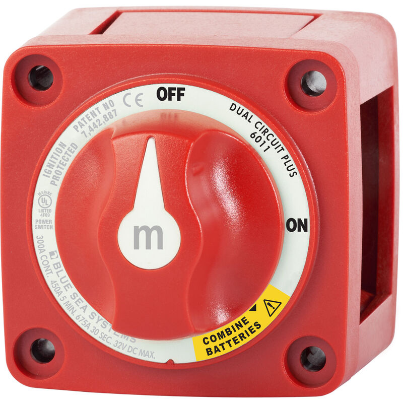 Blue Sea m-Series Mini Dual Circuit Plus Battery Switch - Red image number 1