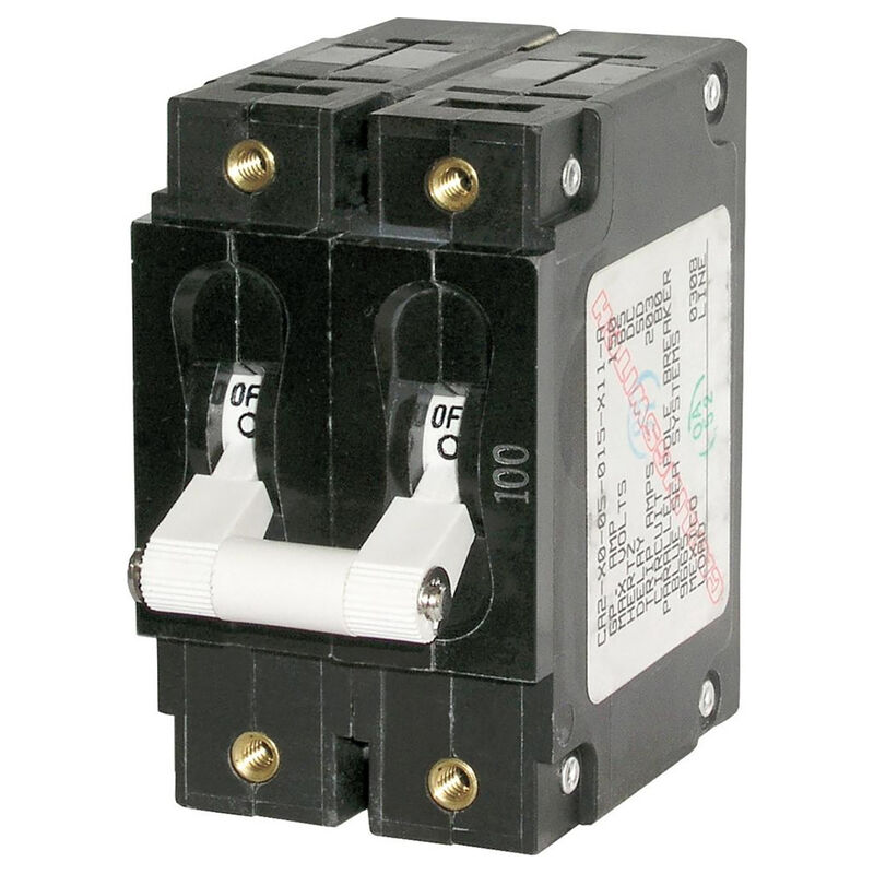Blue Sea AC Circuit Breaker C-Series Toggle Switch, Double Pole, 60A image number 1