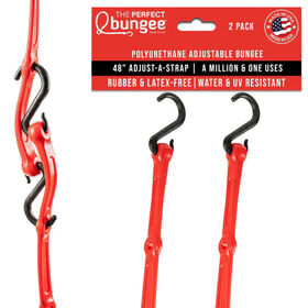 The Perfect Bungee 48" Adjust-A-Strap Adjustable Bungee Strap, Red, 2-Pack