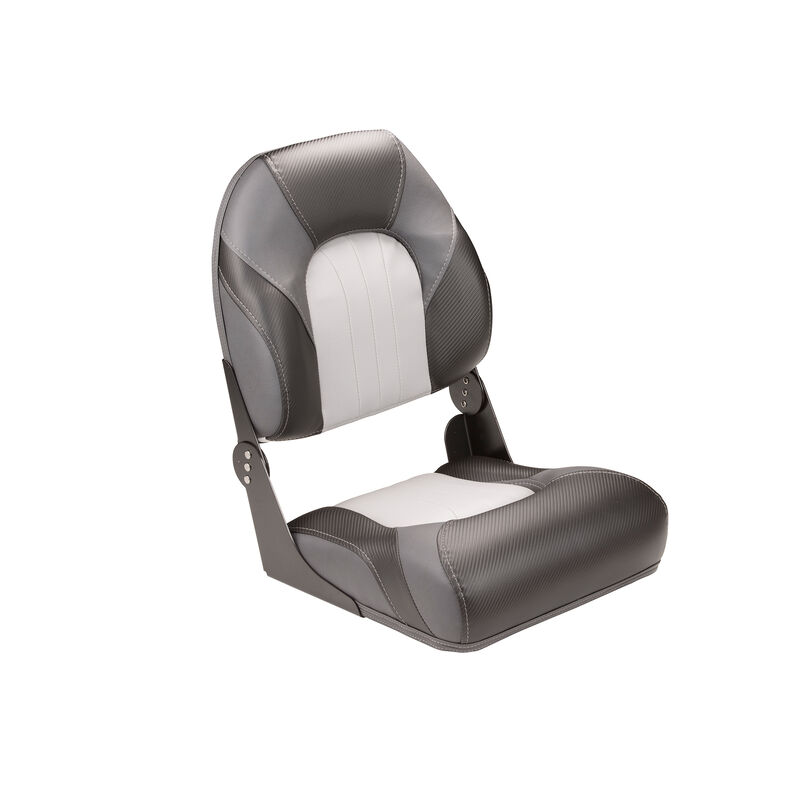 Deluxe Fold Down Pontoon Fishing Seat with High Back - Grey image number 2