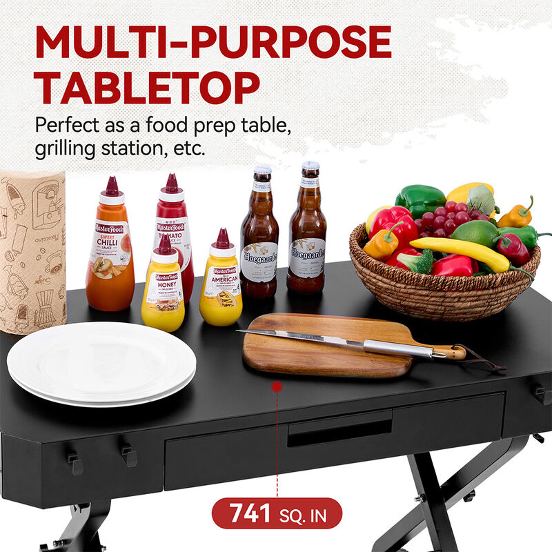 Royal Gourmet Collapsible Grill Stand w/ Folding Cart Trolley image number 13