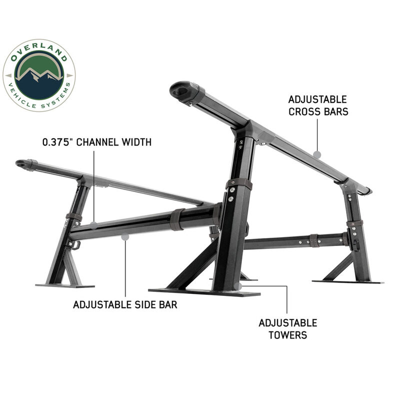 Overland Vehicle Systems Freedom Rack with Crossbars and 6.5' Side Support Bars image number 1