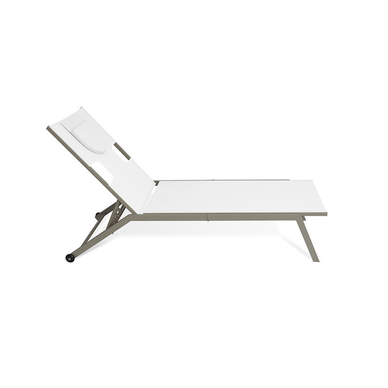 Ostrich Chatham Adjustable Outdoor Patio Chaise Lounger 2-Pack, Tan and White image number 7