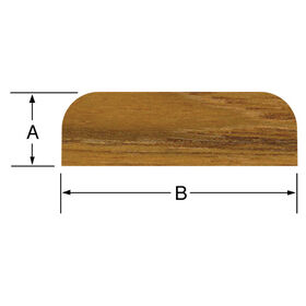 Whitecap Teak Batten, 5'L x 1-7/8"W (B) x 3/8" thick (A)