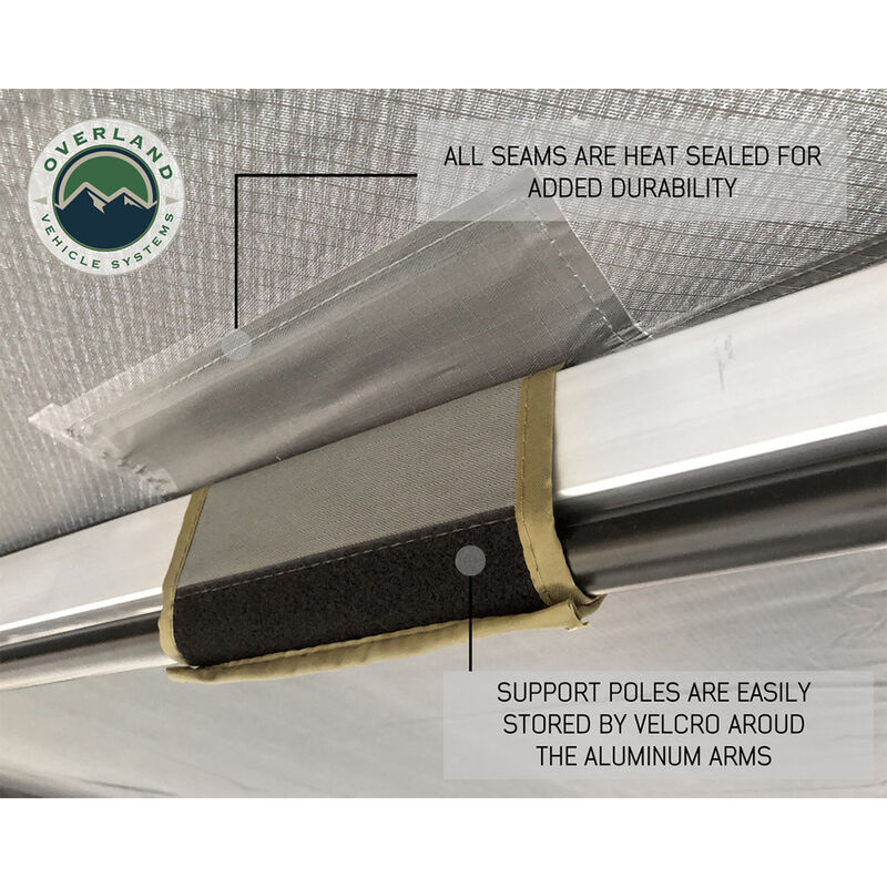 Overland Vehicle Systems 270 Driver Side Awning with Bracket Kit for Mid-to-High Roofline Vans image number 12