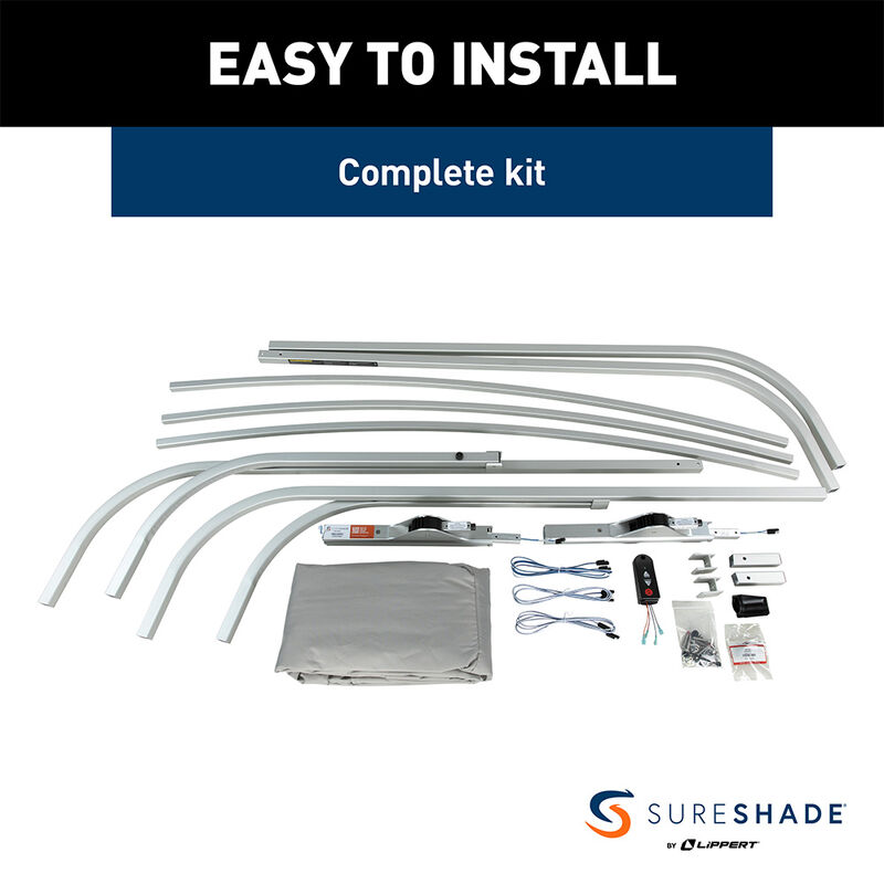 SureShade Pontoon Power Bimini Top, Clear Frame image number 6