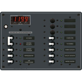 Blue Sea Systems AC Main +11 Positions Panel (European)