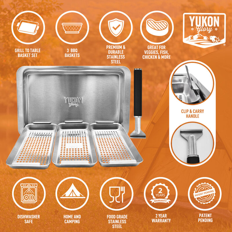 Yukon Glory BBQ 'N Serve BBQ Basket Set image number 3