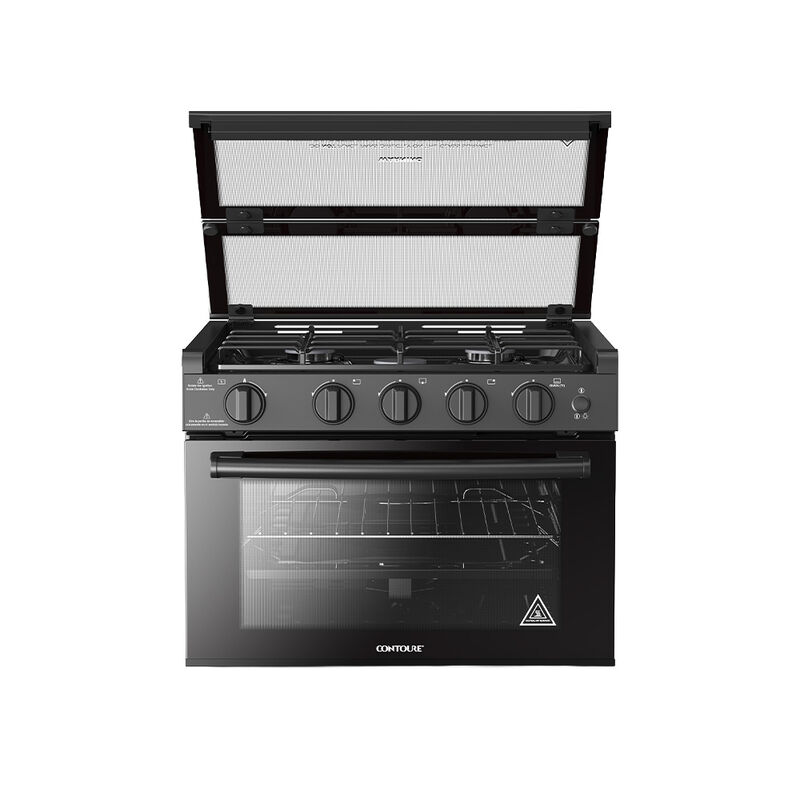 CONTOURE AA-17BK RAPIDCOOK 17" 3-Burner Drop-In Gas Range, Black image number 2